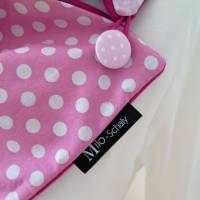 Wickelschal mit Knopf Damen rosa pink kuscheliger Schal Baumwollfleece Bild 4