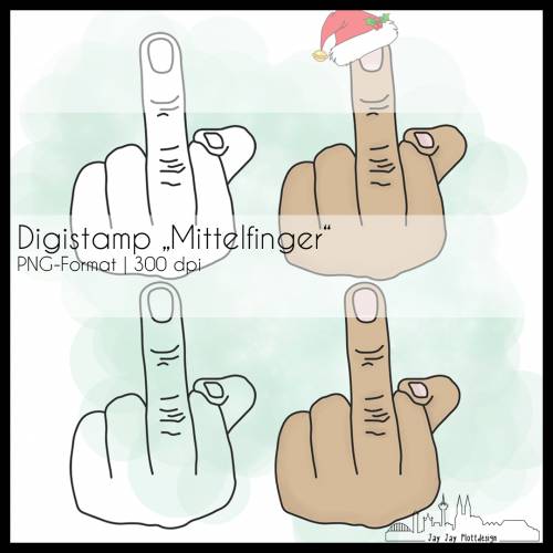 Plotterbundle "Mittelfinger" - Digistamp und Plottdatei