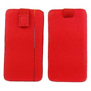 5 - 6,4" Universelle Tasche für Handy Hülle Schutzhülle Handytasche aus Filz, rot Bild 2
