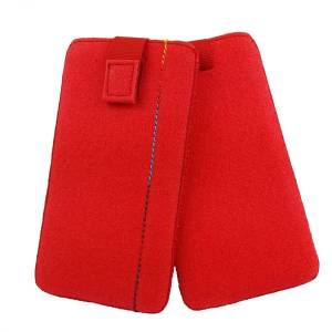 5 - 6,4" Universelle Tasche für Handy Hülle Schutzhülle Handytasche aus Filz, rot Bild 3