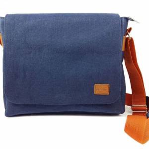 Herrentasche Umhängetasche Schultertasche Tasche Filztasche Freizeit Uni Schule für MacBook Laptop Blau Bild 1