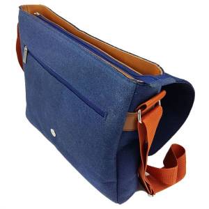 Herrentasche Umhängetasche Schultertasche Tasche Filztasche Freizeit Uni Schule für MacBook Laptop Blau Bild 3