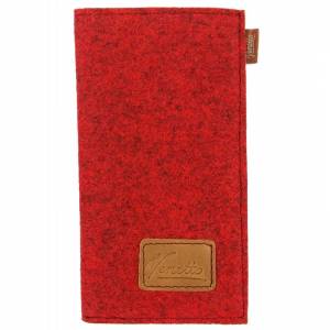 Venetto Portemonnaie Geldbörse Geldtasche wallet Börse handgemacht aus Filz für EC Karten, Münzen rot Bild 1