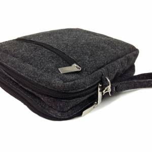 Handgelenk-Tasche 10.6" Herren Brieftasche Tasche Organizer Filz schwarz für Tablet, EBook... Bild 4