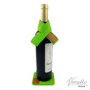 Weinmanschette Tropfenfänger Weinkragen Schal Tropfenfänger mit Untersetzer aus Filz Grün hell Bild 1