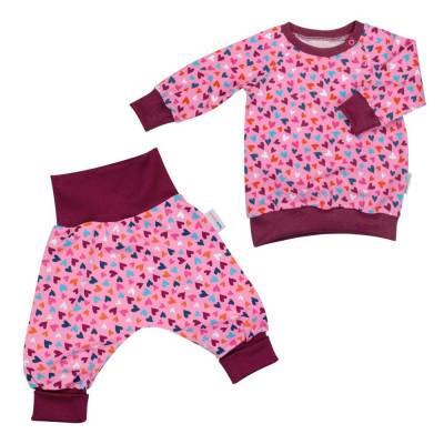 Kinder Strick Pullover Größe 74 Langarmshirt Mädchen beige rosa braun Herzen 