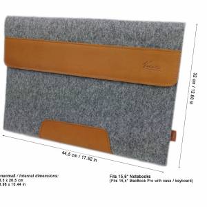 15,6" Schutz-Tasche für Ultrabook Notebook Laptop Schutzhülle PC Tasche aus Filz Sleeve Hülle  grün Bild 5