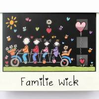 Briefkasten Familie Wunschname handbemalt Fahrrad Tandem Bild 1