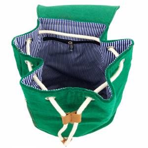 Venetto Filzrucksack Tasche Rucksack aus Filz und Leder Elementen sehr leicht, Grün Bild 5