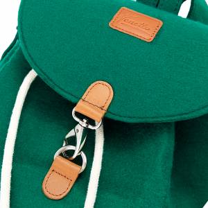 Venetto Filzrucksack Tasche Rucksack aus Filz und Leder Elementen sehr leicht, Grün Bild 8