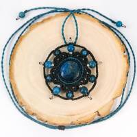 Makramee-Mandala-Halskette mit Apatit und Edelstahl Bild 5