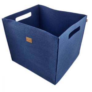 3-er Set Große Box Filzbox Aufbewahrungskiste Aufbewahrungsbox Filzkorb Kiste aus Filz Filz Blau dunkel Bild 1