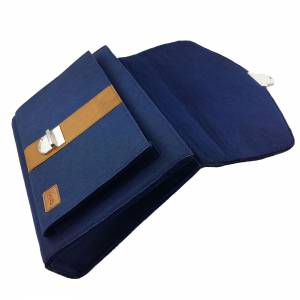 Businesstasche Umhängetasche Aktentasche Schultertasche handarbeit Ultrabook Blau dunkel Bild 5