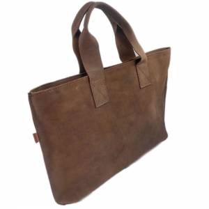 Ledertasche aus Nubuk-Leder Shopper Damentasche Handtasche Einkaufstasche Shopping bag für Damen braun Bild 3
