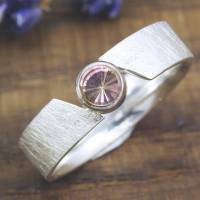 Schmaler Ring aus Silber 925/- mit rosa Turmalin Bild 1
