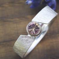 Schmaler Ring aus Silber 925/- mit rosa Turmalin Bild 3