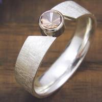 Schmaler Ring aus Silber 925/- mit rosa Turmalin Bild 4