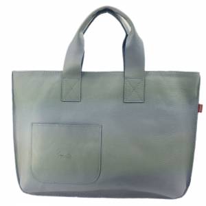 Ledertasche aus Elch-Leder Shopper Damentasche Handtasche Einkaufstasche Shopping bag für Damen grau Bild 1