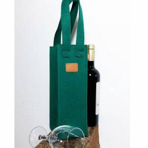 Geschenktasche Flaschentasche Wein-Tasche grün Bild 3