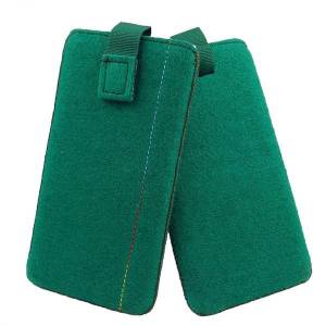5 - 6,4" Universell Pull Up Tasche Hülle Schutzhülle Filztasche Schutztasche aus Filz grün Bild 3