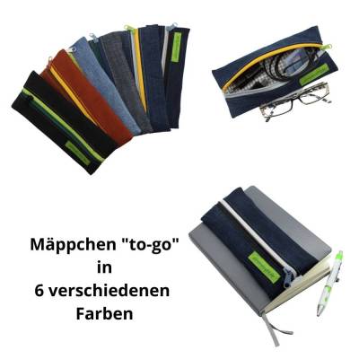 Mäppchen "to go", Stifte-Mäppchen, Brillenetui, Bullet-Journal-Mäppchen, Jeans-Täschchen, Federmäppchen, Stifte-