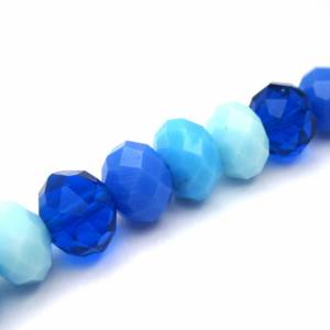 Perlenmix 9x12mm Schliffperlen Mix Indien - Blau Facettierte Perlen Schliffperlen Bunter Mix / made in India Bild 1