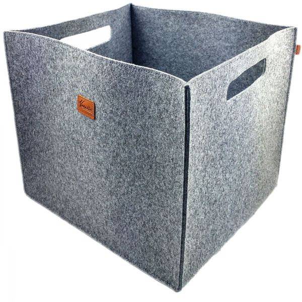 33x33x38cm Box Filzbox Aufbewahrungskiste Korb Kiste Filzkorb Filz für Ikea Möbel Aufbewahrung grau anthrazit Bild 1