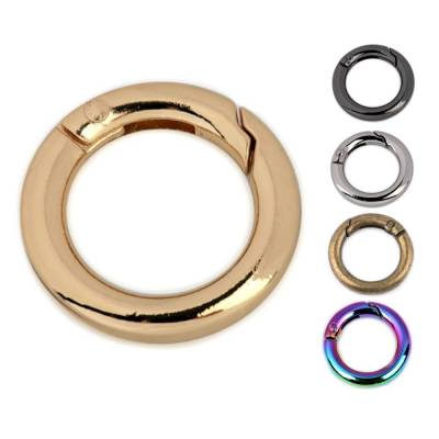 Karabiner Ring 18mm Gold Silber Schwarz Altmessing Regenbogen