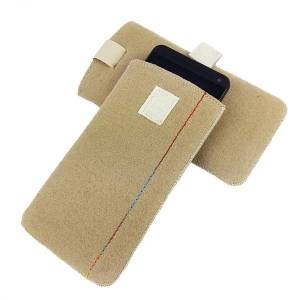 5 - 6,4 Zoll Universell Tasche aus Filz Hülle Schutzhülle Etui Schutztasche für Smartphone Cappuccino Braun Bild 3