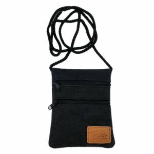 Brusttasche Reisetasche Umhängetasche Geldbeutel Geldtasche aus Filz Schwarz Bild 1