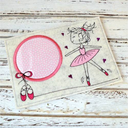 Stickdatei MugRug Untersetzer Ballerina 13x18cm und 13x20cm
