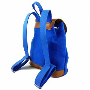 Venetto Designer Filzrucksack Tasche Rucksack aus Leder und Filz Blau hell Bild 3