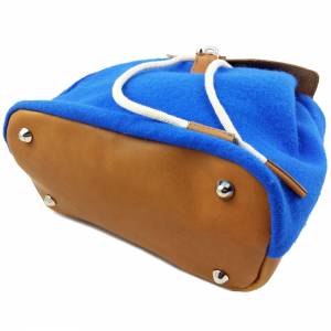 Venetto Designer Filzrucksack Tasche Rucksack aus Leder und Filz Blau hell Bild 4