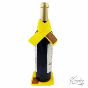 Weinmanschette Tropfenfänger Weinkragen als Tropfstopper mit Untersetzer aus Filz mit Leder Applikationen / Geschenk für Bild 9