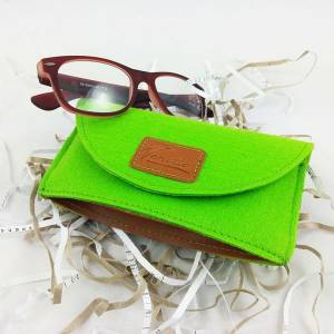 Brillenetui Tasche Hülle Schutzhülle für Brille grün Bild 3
