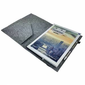 DIN A4 Organizer Hefteinband Einband Hausaufgabenheft Tasche aus Filz Filztasche Filzhülle, Grau Bild 2