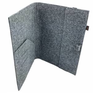 DIN A4 Organizer Hefteinband Einband Hausaufgabenheft Tasche aus Filz Filztasche Filzhülle, Grau Bild 3