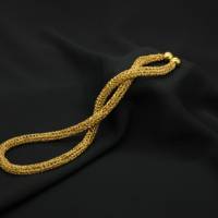 Edles Damen-Collier aus 24ct vergoldetem Draht mit Magnetverschluss - bcd manufaktur, Kette, Halsband, Halskette Bild 1