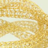 Edles Damen-Collier aus 24ct vergoldetem Draht mit Magnetverschluss - bcd manufaktur, Kette, Halsband, Halskette Bild 7