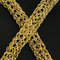 Edles Damen-Collier aus 24ct vergoldetem Draht mit Magnetverschluss - bcd manufaktur, Kette, Halsband, Halskette Bild 9