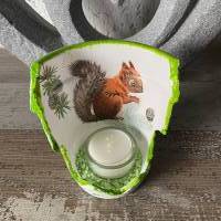 Windlicht-/Teelichthalter Eichhörnchen Bild 1