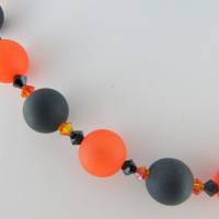 Kette große Perlen Polaris Schwarz Orange (648) Bild 5