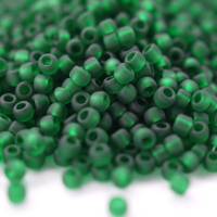 Toho Seed Beads 11/0 Transp.-Frosted Green Emerald Bild 1