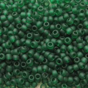Toho Seed Beads 11/0 Transp.-Frosted Green Emerald Bild 2
