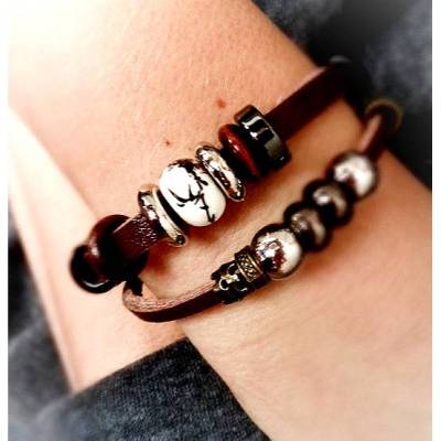 Armband, Leder, unisex, Mann, Frau, Lederband, braun,schwarz