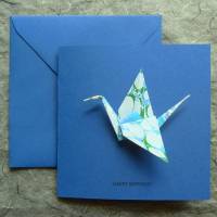 Minimalistische Glückwunschkarte mit Origami Kranich Bild 1