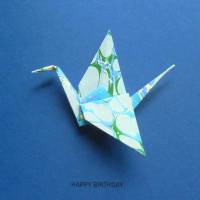 Minimalistische Glückwunschkarte mit Origami Kranich Bild 2