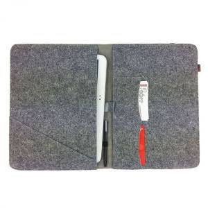 9,1 - 10,1 Zoll Tablethülle Schutzhülle Etui Hülle aus Filz für Tablet Bookcase Buchhülle Grau Bild 3