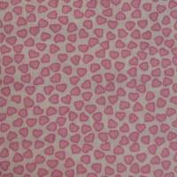 9,80 EUR/m Stoff - Baumwolle, Herzchen, kleine Herzen rosa auf weiß Bild 1