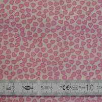 9,80 EUR/m Stoff - Baumwolle, Herzchen, kleine Herzen rosa auf weiß Bild 6